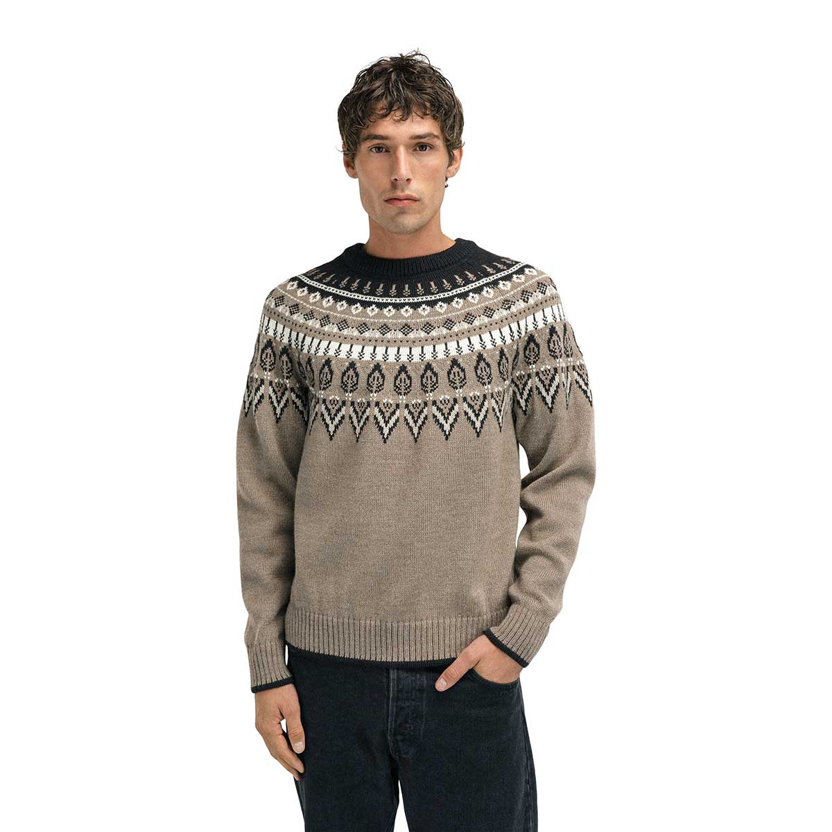 Dale of Norway Sula Sweater Men's in Coffee Sand Offwhite